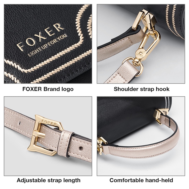 FOXER Gentle Messenger Bags Female luxury Stylish Shoulder Bags