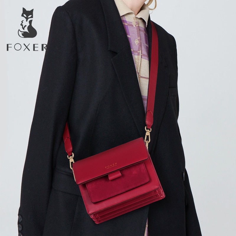 FOXER Flapy Women Shoulder Bag Leather 4 colors