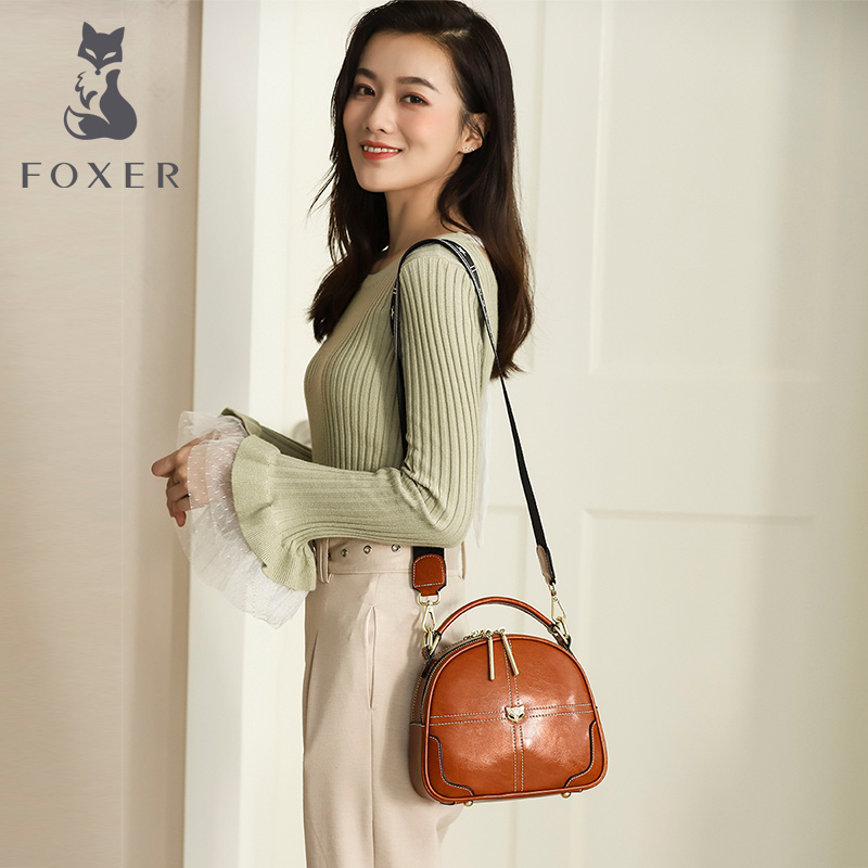 Foxer Domy Women Leather Messenger Bag Luxury