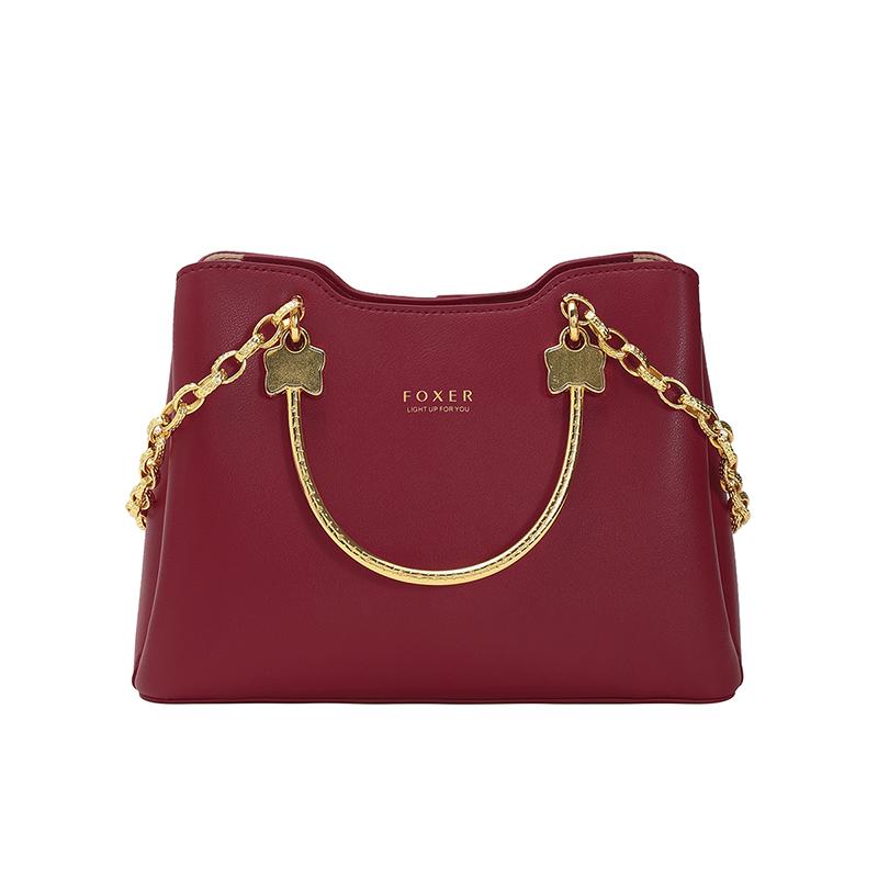Foxer Masty Leather Women Chain Tote