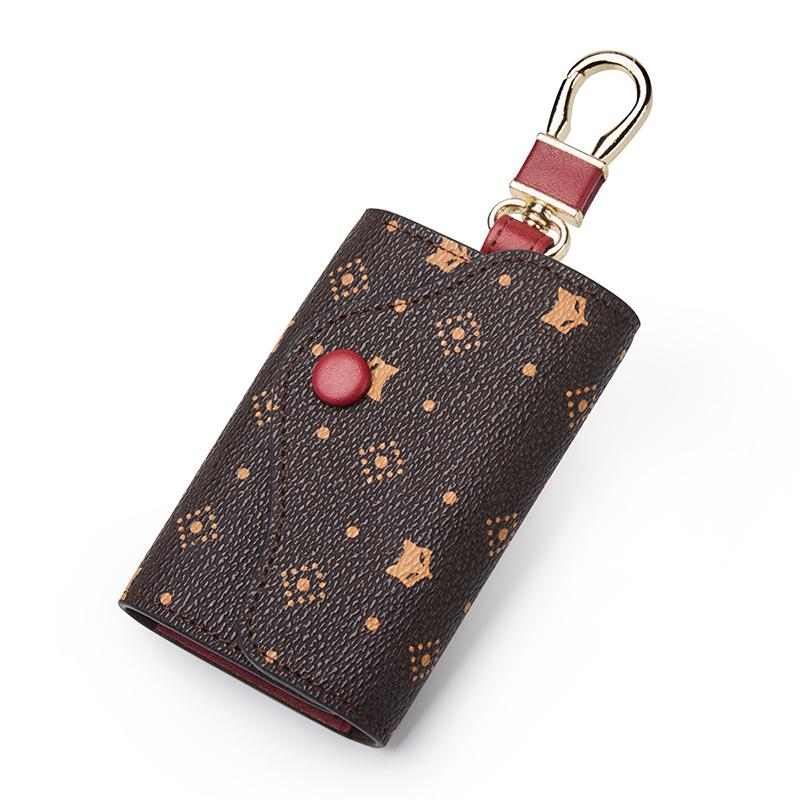 Foxer Poly PVC Leather Small Key Case for Women