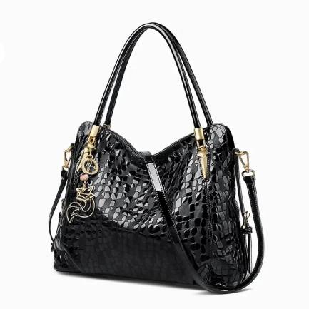Foxer Resty Women Leather Messenger Bag with Alligator